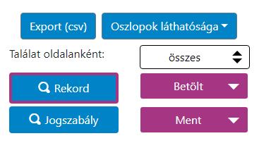 A képen látható nyomógombok találhatóak ezen a területen.