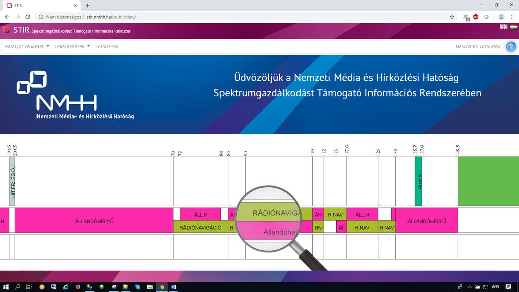 böző funkciókat nyújtó oldalakat elérni. - tartalmi rész: ebben a részben jelennek meg a menüből kiválasztott funkciók képernyői.
