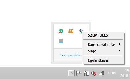 beállításkban szeretne módsításkat végezni, a Tálcán, a Rejtett iknk alatt található Szemfüles prgram iknra rákattintva megjelenik a SZEMFÜLES amelyre kattintva a felhasználó be tud lépni a