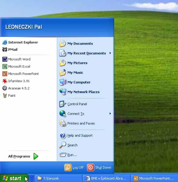 A Windows XP operációs rendszer I.