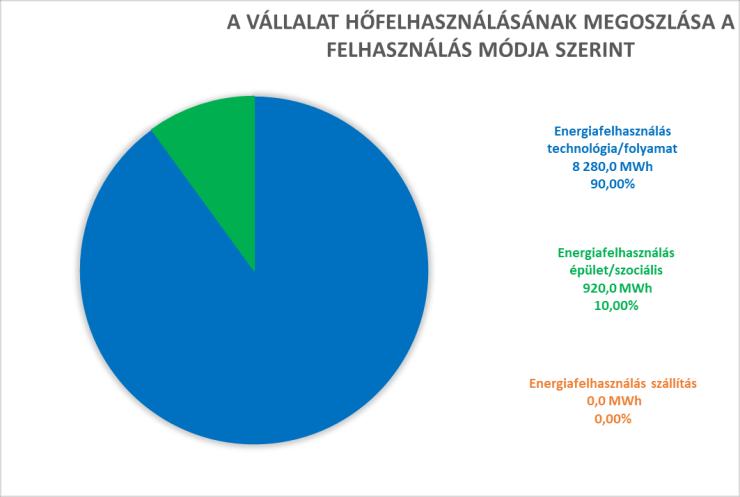 - a villamosenergia-felhasználás aránya a technológia/folyamatok esetében 95 %, az épület/szociális villamos energia ellátás részaránya pedig 5 %.