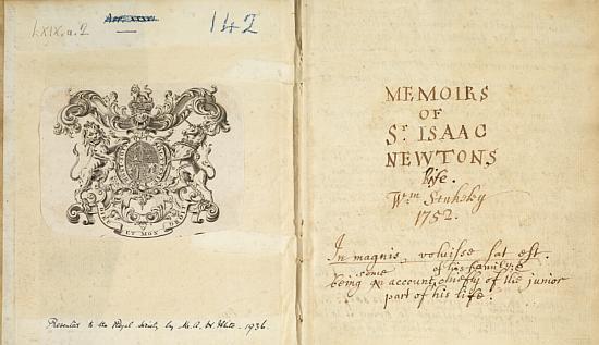 William Stukeley kéziratos könyve (1752) és Sir Isaac Newton portréja. De vajon miért nem esik le a Hold?