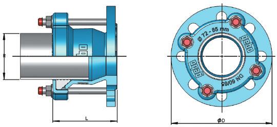 Gebo UniFlange - karimás egyoldali szorítókötéssel uniflange Tudnivalók: Felhasználási terület: acél, öntvény, PE-, PVC- és szálerősítésű cement