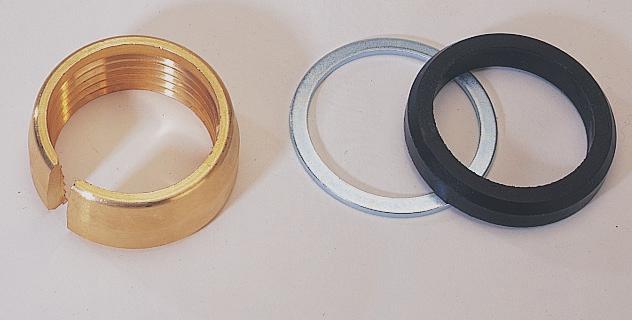 szorítógyűrű, nyomógyűrű és kúpos gumitömítés 3 részes Az 50 mm és a 63 mm csőátmérőhöz csak komplett csőcsatlakozók