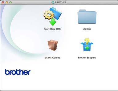 Általános tudnivalók (Macintosh) 1 a Kapcsolja be Macintosh számítógépét. Helyezze be a Brother CD-lemezt a CD-ROM-meghajtóba. Megjelenik a következő ablak.