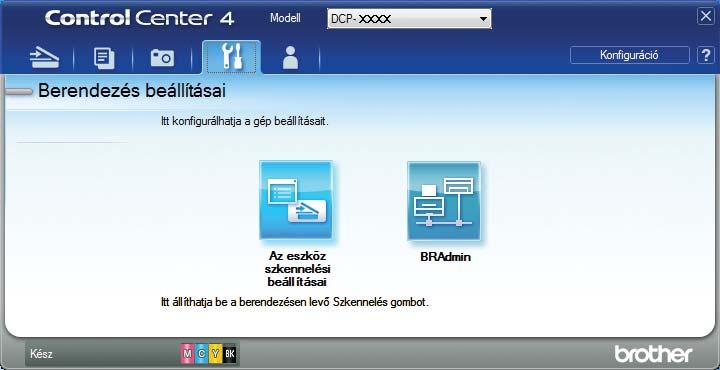 Szkennelés a számítógépre A készülék Szkennelés üzemmódjának módosítása PDF szkenneléshez 7 A ControlCenter4 segítségével módosíthatja a készülék Szkenn. üzemmódjának beállításait.