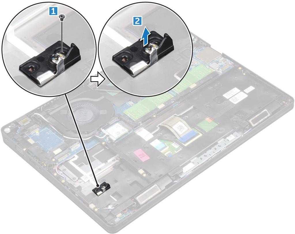 GUID-CD5C3084-0C16-4456-A4EE-5527B28A633B Az opcionális M.2 SSD beszerelése 1 Helyezze az SSD kapcsot a számítógépben lévő foglalatba.