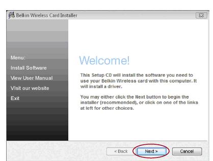 Az adapter telepítése és beállítása B. A telepítés folyamata Windows XP esetében FONTOS: A SZOFTVERT AZ ADAPTER BEHELYEZÉSE ELŐTT TELEPÍTSE. B.1 Helyezze be a telepítő szoftver CD-jét a CD-ROM meghajtóba.