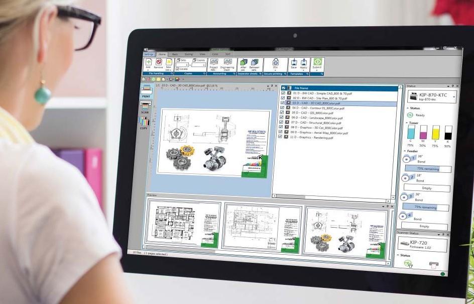 ImagePro Egy alkalmazás minden szélesformátumú feladathoz NYOMTATÁS MÁSOLÁS SZKENNELÉS A KIP ImagePro az egyetlen szoftver megoldás, amelyet arra terveztek, hogy egyszerűvé tegye minden szinten a