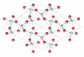 helyezkednek el. A kvarcnak nemcsak a képlete, de szerkezeti alapmotívuma is egyszerű: minden szilíciumatomot négy, tőle egyforma távolságban és szögben elhelyezkedő oxigénatom vesz körül.