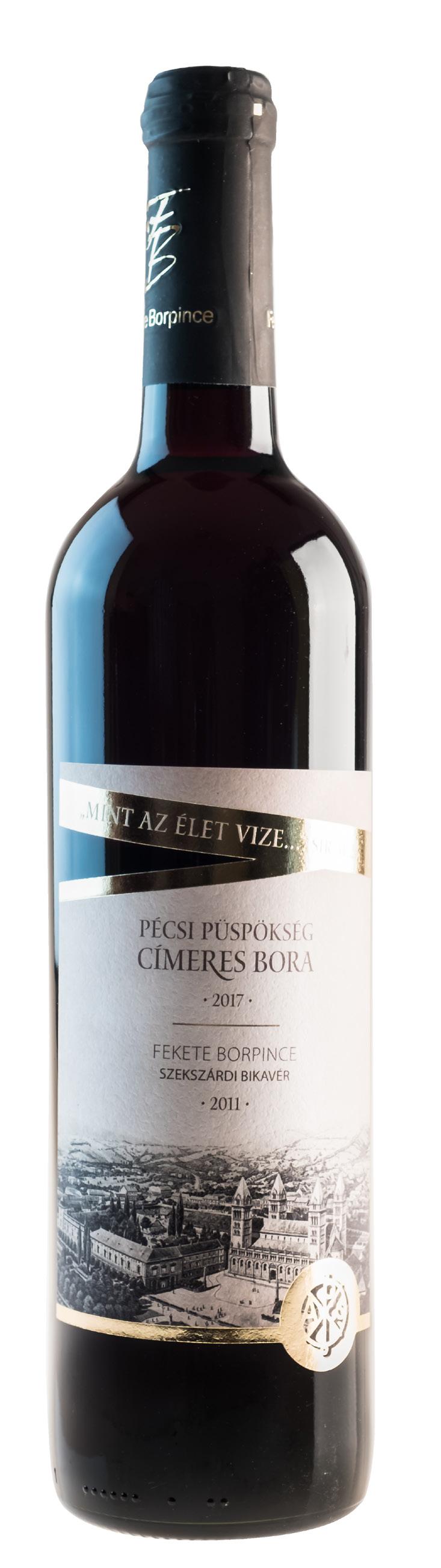 Pécsi Püspökség Címeres Bora Vörös Borok/Port wines/rotweine FEKETE BORPINCE Bikavér 2011 (Szekszárdi Borvidék/Wineregion Szekszárd/Weingebiet Szekszárd) Világosabb színvilág, egyszerű gyümölcsösség.
