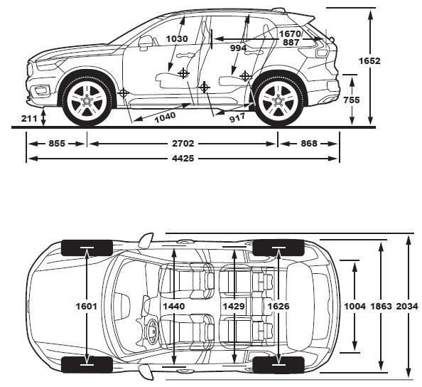 VOLVO XC40 MŰSZAKI ADATOK T3 T4 AUT T4 AWD AUT T5 AWD AUT D3 / D3 AUT D3 AWD AUT D4 AWD AUT MOTOROK Motortípu 3hengere, 12 zelepe, közv. befeck.