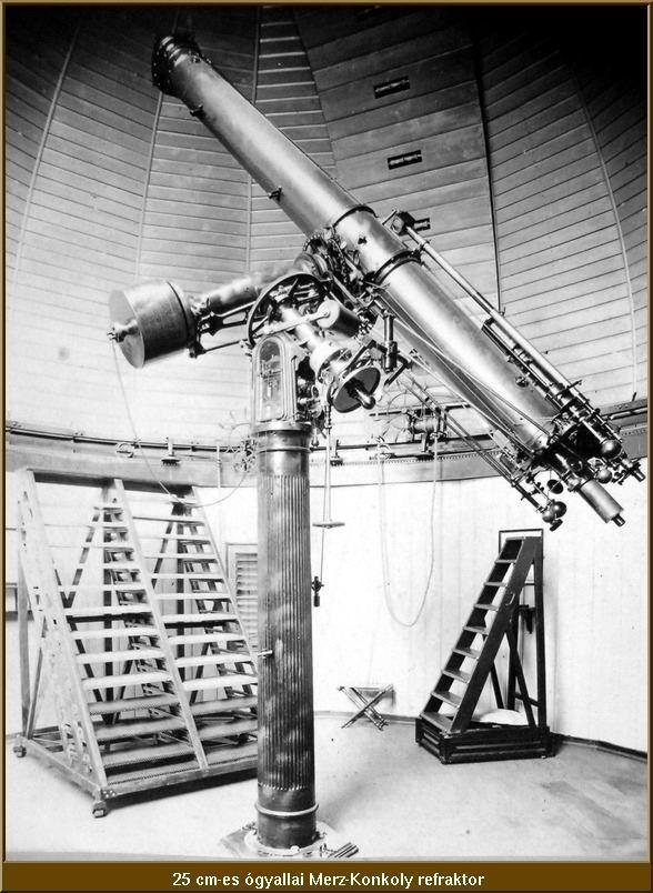Az ő gazdagon felszerelt obszervatóriumában határoztuk el, hogy építendő helyiségeinket különösen astrophysikai czélokra rendezzük be Buzdított bennünket, ha kitartásunk az akadályok leküzdésével