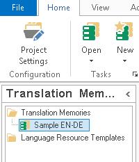 A fordítási memóriák létrehozása és karbantartása 3 Kattintson kétszer az első sorra és gépelje be: SDL. Kattintson az OK gombra a párbeszédablak bezárásához.