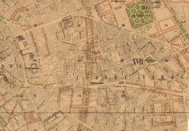 Pest áttekintő szabályozási térképe 1873 forrás: www.mapire.eu A fővárosra általában jellemző A XIX. században az iparosodás alakította tovább a fejlődést.