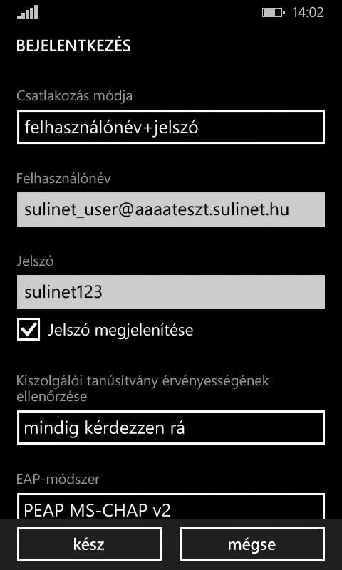 A következő lépésben a készülék rákérdez, hogy valóban elfogadja-e a 'NIIF RADIUS