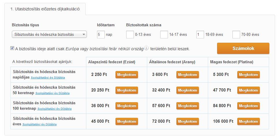 Ha kiválasztotta, mely biztosítási típust és módozatot szeretné igénybe venni, kattintson a Megkötöm gombra.