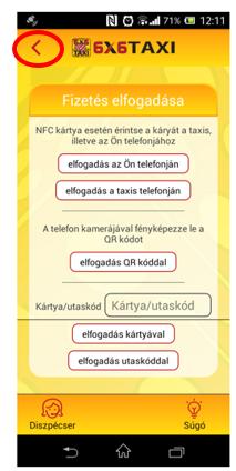 13 FIZETÉS A Fizetés tekintetében megkülönböztetjük a Készpénzes/bankkártyás illetve a Taxipay fizetést. (taxis telefonján (=régi módon) vagy a saját telefonon.