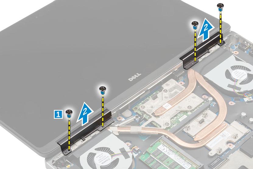 4 Az árán látható módon hajtsa végre az alái lépéseket: a Fordítsa fel a számítógépet, majd távolítsa el a