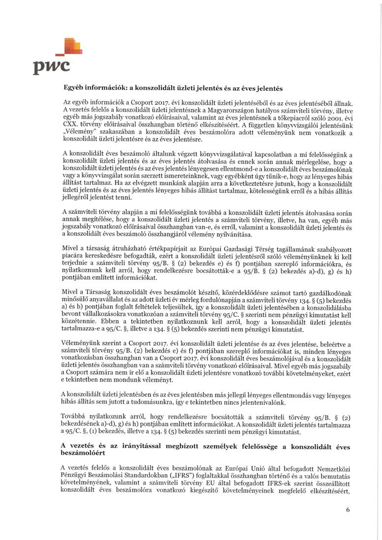 8 Független könyvvizsgálói jelentés
