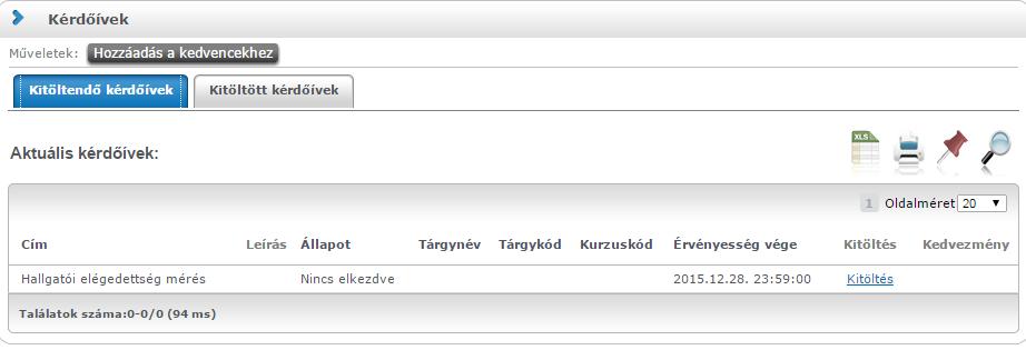 32. ábra Kérdőív közzététele A Kitöltés kezdete dátum elérkezésekor a program automatikusan megkezdi az értesítések küldését, ha vannak a kérdőívhez rendelt kitöltők.