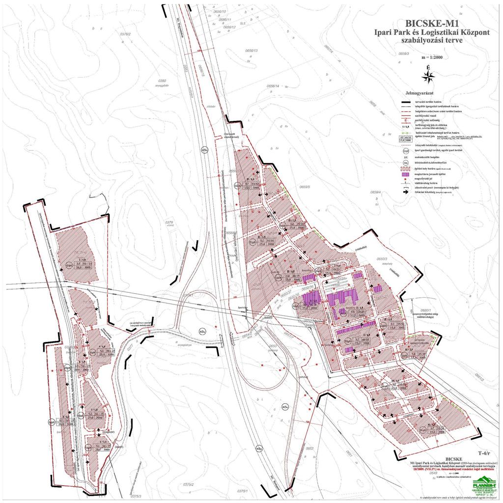 A területre készült hatályban lévő településrendezési tervek: Bicske, M1 Ipari Park és