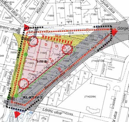 KSZT övezeti tervlap kivonat Forrás: Görgey Artúr utca Rózsa utca Deák Ferenc utca által határolt terület Kerületi Szabályozási Terve Az