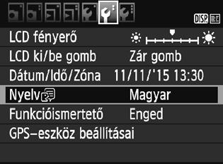 3 Az interfész nyelvének kiválasztása 1 2 Jelenítse meg a menüképernyőt.