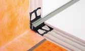 9) A Schlüter -DILEX-EF egy kemény / lágy műanyagból készült, rugalmas, egyrészes sarokprofil, amely a falak belső sarkainál vagy a padló és a fal csatlakozásánál, nem úsztatott