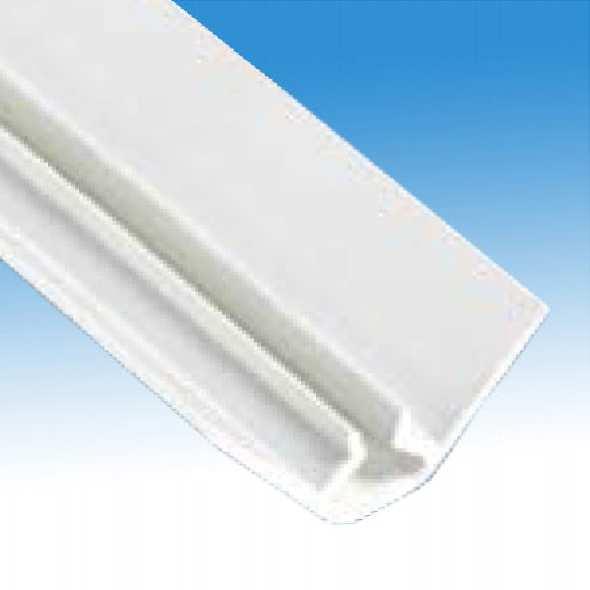 BKH7522011 Sarok élvédő, takaróelem nélkül, függőleges/felső elhelyezéshez, 62x62 mm széles, 4 m-es szálban, PVC BKH7525011