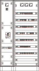 XL 3 álló elosztószekrények p XL 3 400 XL 3 400 üres álló fém elosztószekrény IP30 IK07, IP40 IK08, IP43 IK08 Külső méret Előlapozható Mod.