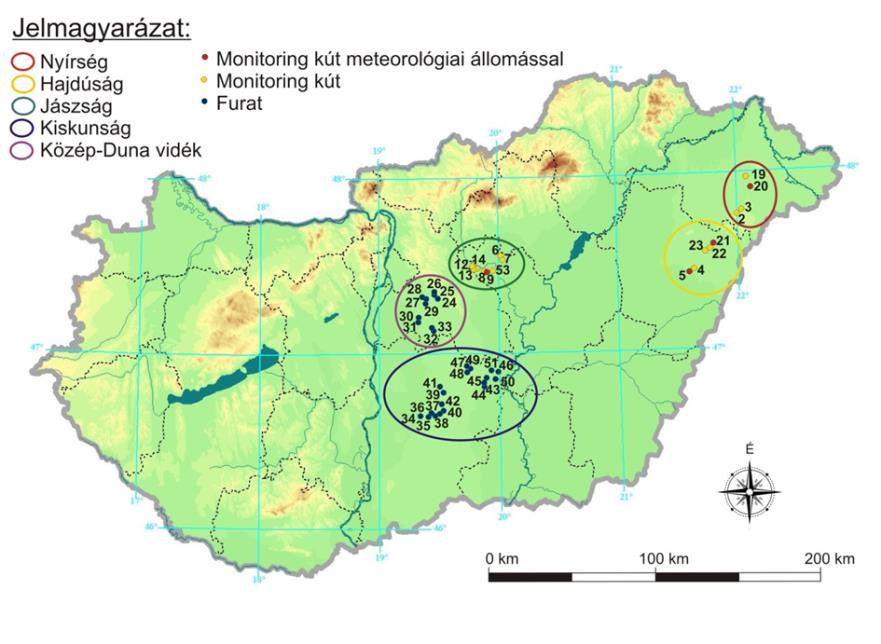 Talajvízfelvétel Nagyalföld Talajvízfelvétel (MTA ATK TAKI és ERTI közös projekt): Regionális szint: 108 mintapont (erdő, mezőgazdasági terület). Intenzív monitoring: 18 pont Tóth et al.