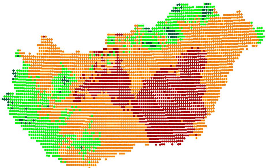 Erdészeti Aszályindex (FAI) 1961-1990 FAI P T máj júl. júl. aug.