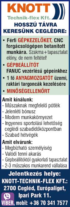 és az ellenőrzési folyamat dokumentálása, a gyártási adatok rögzítése az SAP-ban ELVÁRÁSOK: minimum alapfokú végzettség gyártó környezetben szerzett tapasztalat pontos, precíz