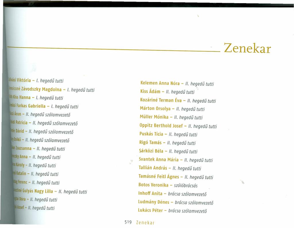 Zenekar ásiviktória - 1. hegedű tutti le Závodszky Magdolna - 1. hegedű tutti 1KissHanna - 1. hegedű tutti si Farkas Gabriella - 1. hegedű tutti. Áron - II. hegedű szólamvezető ipatrieia - II.