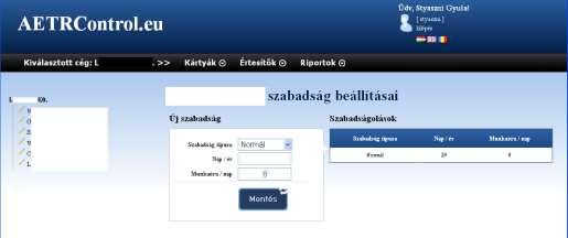 A cég nevére klikkelve megjelennek a cégre vonatkozó általános munkaügyi adatok. A 4.3.1.-4.3.9.