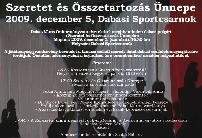 Áldott karácsonyi ünnepet és reményteljes új esztendőt kívánok mindannyiuknak! Kőszegi Zoltán polgármester Program: december 14., hétfő, 15.