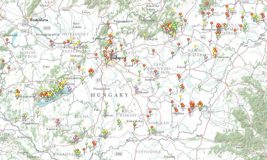 4.6. Gasztronómiai fesztiválok, rendezvények Magyarország 2009-2011-es idıszakának egy évre vonatkozó 270 gasztronómiai rendezvényét (mely nem tartalmazza az összes rendezvényt) láthatjuk az 13.