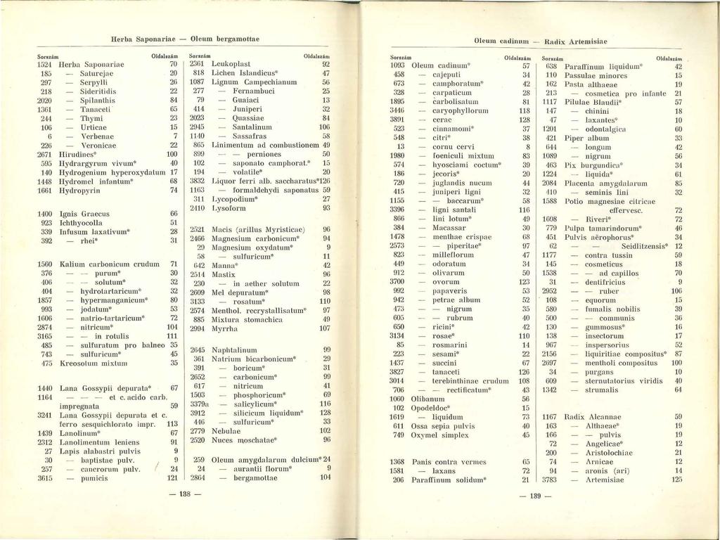 ~~~~ ~~~~~~~~~~- Herba Saponariae - Olcmu bergamottae Olcum caclinnm - Rn(Ji.