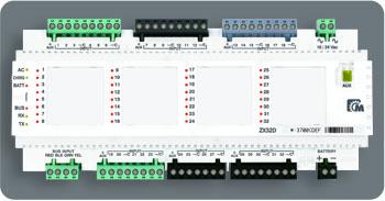 ZX32D 32-zónás bővítő modul 32 címezhető zóna LED zóna állapot kijelzés Helyszínen firmware frissíthető a Multibuszon Beépített 1.