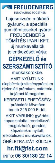 Szabadidővel rendelkező helyi lakosok jelentkezését várjuk! 06205306488 IF you want to be a succesful mechanical designer then send your CV (in english and hungarian) to UnghvaryTibor@mmmkft.