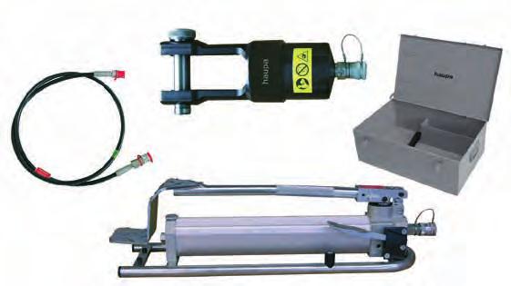 216238 hidraulika tömlő, 2 m, cikkszám 216348 hidraulikus lábpumpa, cikkszám 216251, hordláda.