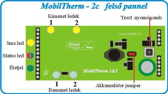 Ennek megnyomásakor egy teszt üzenet fog elmenni a konfigurációnak megfelelően, mely tartalmazza a legfontosabb paramétereket, és a bemenetek és a kimenetek állapotát egyaránt.