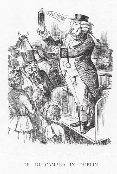 38 AMEGA KULTÚRORVOSTAN 2017. augusztus Dr. Dulcamara Dublinban (karikatura a londoni Punch magazin 1866.
