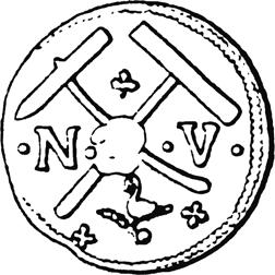 Az N és a V betű a veretet forgalmazó bánya, Nagy-Verem nevét adja meg. Nagyverem Nagybánya bányája volt.