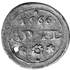 Átmérő: 20 mm Súly: 1,16 g Ritkaság: R5 Irodalom: Gohl 94. Megjegyzés: Gohl sejtése szerint a veret Bakabányán forgott.