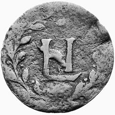 nyúló S betűvel Anyagl: réz Átmérő: 18 20 mm Súly: 1,9 g Ritkaság: R3 Irodalom: Nemann VI., 35880. Gohl 13. Megjegyzések Az L betű I. Lipót német-római császárt és magyar királyt (1657 1705) jelzi.