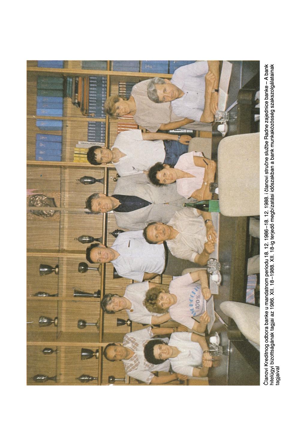Članovi Kreditnog odbora banke u mandatnom periodu 18.12.1986-18.12.1988.