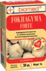 Fokhagymakivonatot és C vitamint tartalmazó étrend-kiegészítő kapszula.