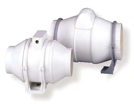 Csőközbe építhető ventilátor, magas hatékonyság, alacsony zajszint DUCT IN-LINE Ventilátor: műanyag, polpropilén ház